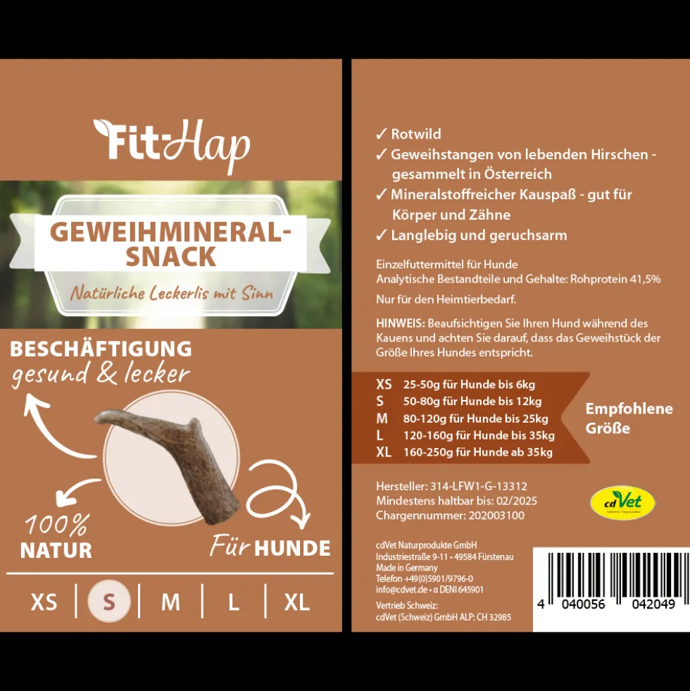 Fit-Hap Geweihmineral-Snack S (50-80 g)